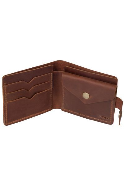 Міні-гаманець шкіряний, кольору коньяк 401\121 &mdash; Lucky Store
