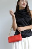 Сумка Аня з ланцюжком анаконда червоний 3191\235 &mdash; Lucky Store