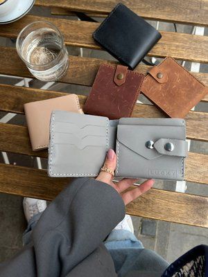 Маленький гаманець сірого кольору шкіряний 401\211 &mdash; Lucky Store