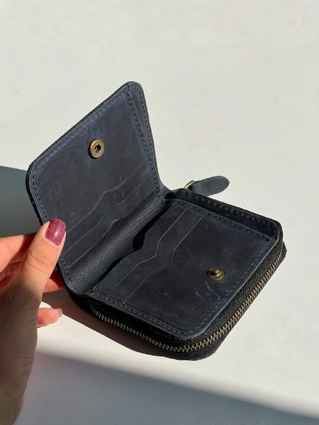 Гаманець жіночий Міні-клатч з натуральної шкіри синій 525\150 &mdash; Lucky Store