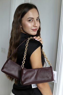 Сумка Аня з ланцюжком тенессі марсала 3191\340 &mdash; Lucky Store