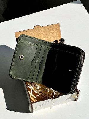 Гаманець жіночий Міні-клатч з натуральної шкіри зелений 525\160 &mdash; Lucky Store
