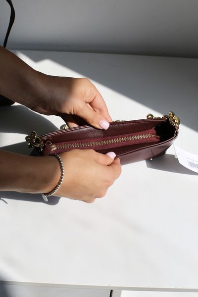Сумка Аня з ланцюжком тенессі марсала 3191\340 &mdash; Lucky Store