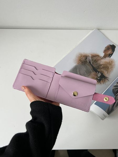 Жіночий гаманець зі шкіри маленький лілового кольору 401\242 &mdash; Lucky Store