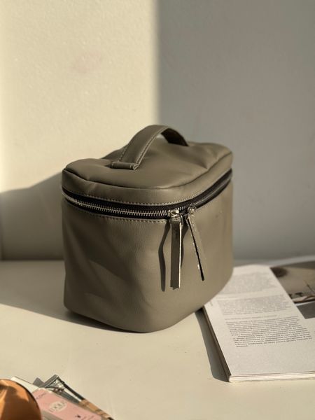 Косметичка Б'ютібокс Т04 з еко-шкіри сіра Т04\ЕШ11 &mdash; Lucky Store