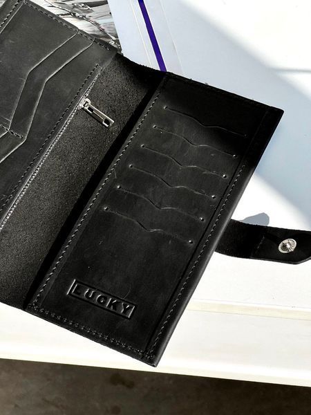 Гаманець Максі з натуральної шкіри блакитно-жовтий 501\257 &mdash; Lucky Store