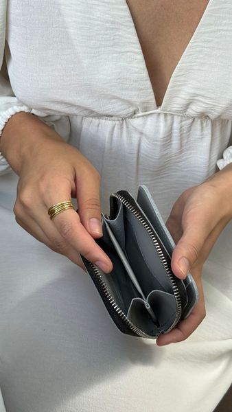 Гаманець жіночий Міні-клатч з натуральної шкіри сірий 525\211 &mdash; Lucky Store