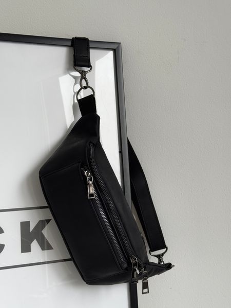 Бананка 807 з натуральної шкіри крейзі чорна 807\110 &mdash; Lucky Store