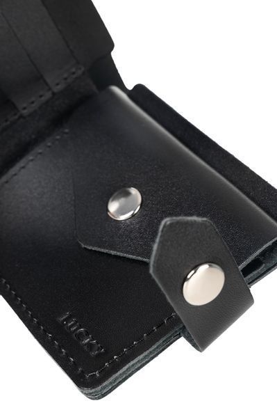 Гаманець з натуральної шкіри чорний 401\21012 &mdash; Lucky Store