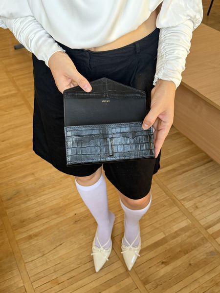 Гаманець Конверт крокодил чорний 521\510 &mdash; Lucky Store