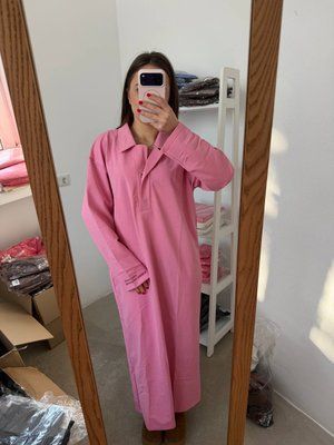 Сукня поло двунитка рожевий M-L