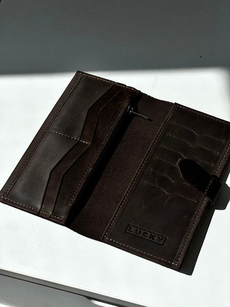 Гаманець Максі з натуральної шкіри коричневий 501\120 &mdash; Lucky Store