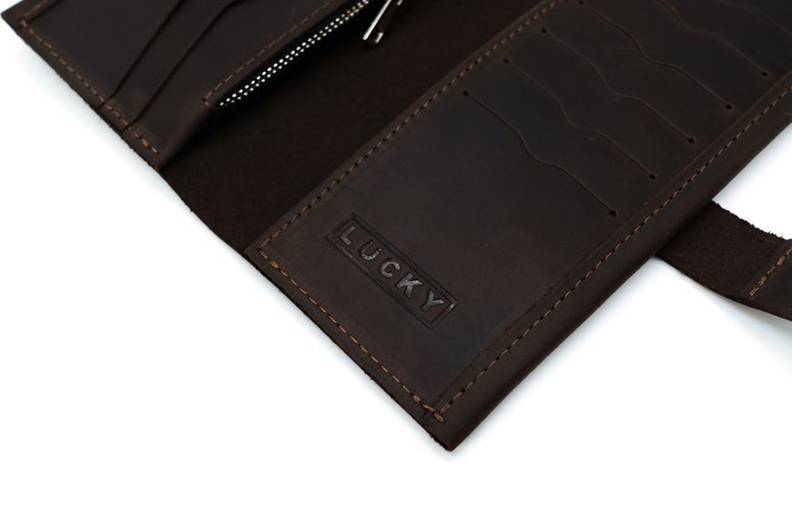 Гаманець Максі з натуральної шкіри коричневий 501\120 &mdash; Lucky Store