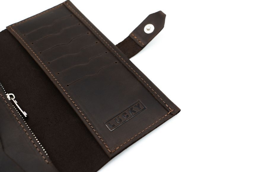 Гаманець Максі з натуральної шкіри коричневий 501\120 &mdash; Lucky Store