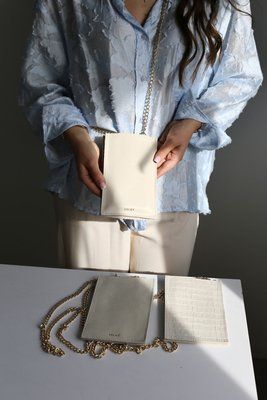 Сумка-гаманець жіноча з ланцюжком з натуральної шкіри тенессі беж 702\324 &mdash; Lucky Store