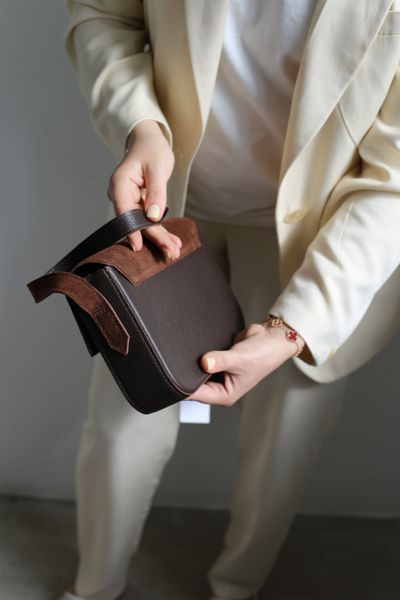 Жіноча сумка багет з підковою замшева коричнева 739\720 &mdash; Lucky Store
