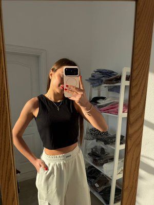 Майка трикотаж рубчик чорний XS