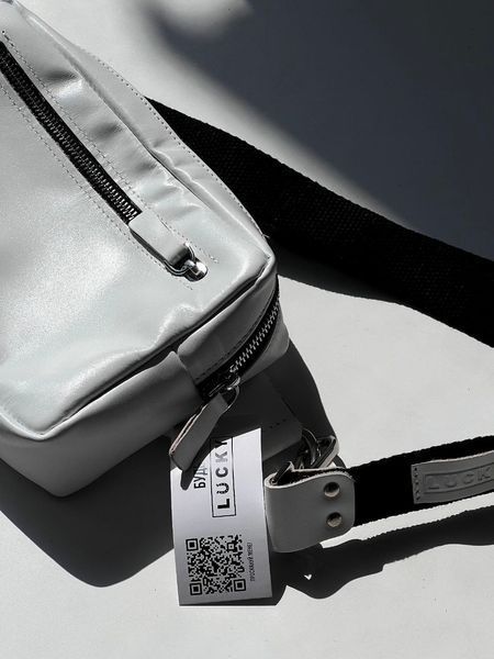 Бананка прямокутна з натуральної шкіри біла 811\20012 &mdash; Lucky Store