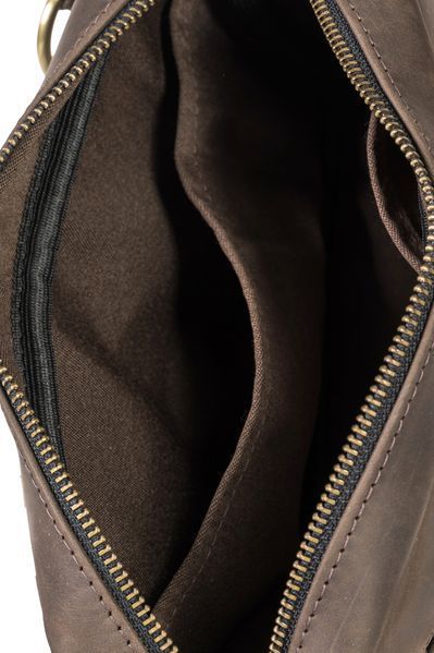 Бананка прямокутна з натуральної шкіри коричнева 811\120 &mdash; Lucky Store