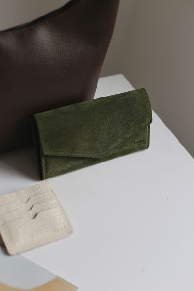 Гаманець жіночий Конверт замш зелений 521\Ш.66001 &mdash; Lucky Store