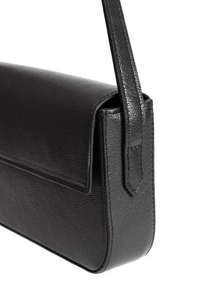 Жіноча сумка багет 740 з клапаном з натуральної шкіри чорний 740\410 &mdash; Lucky Store